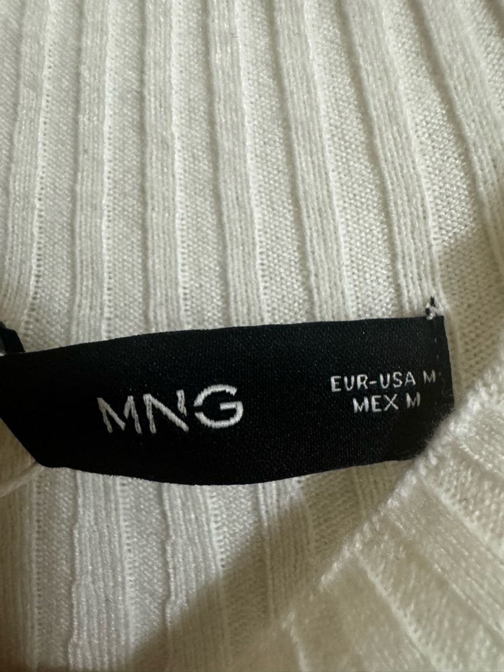 Mango Cream Ribbed Mock Neck Top - Picture 4 of 4